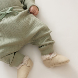 Organic Cotton/Merino Relaxed Pants - Flax Marl
