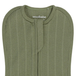 Organic Cotton/Merino Fitted Zip Swaddle - Flax Marl