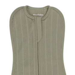 Organic Cotton/Merino Fitted Zip Swaddle - Flax Marl