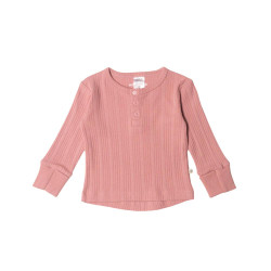 Washed Henley Top - Dusk Marl