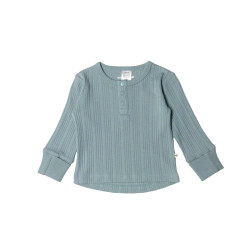 Washed Henley Top - Tide Marl