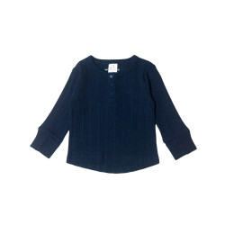 Washed Henley Top - Tekapo Marl
