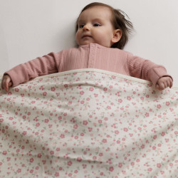 Merino/Organic Cotton Swaddle/Blanket - Vintage Bloom