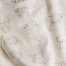 Merino/Organic Cotton Swaddle/Blanket - Farmyard