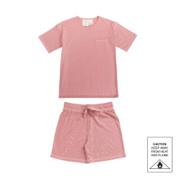 Merino/Organic Cotton Relaxed Summer Pyjamas - Dusk Stars