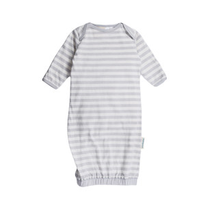 Baby gown, grey stripe 