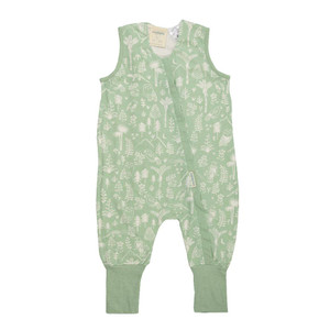 3-Seasons Merino/Organic Cotton Sleeping Suit - Print - Moss Wilderness