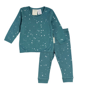 Merino/Organic Cotton Winter Pyjamas - Pine Stars