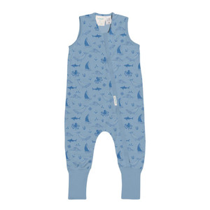 3-Seasons Merino/Organic Cotton Sleeping Suit - Glacier Sail Away 3-Seasons Merino/Organic Cotton Sleeping Suit - Glacier Sail Away