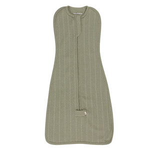 Organic Cotton/Merino Fitted Zip Swaddle - Flax Marl