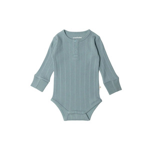 Washed Henley Bodysuit - Tide Marl