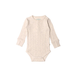 Washed Henley Bodysuit - Natural Marl