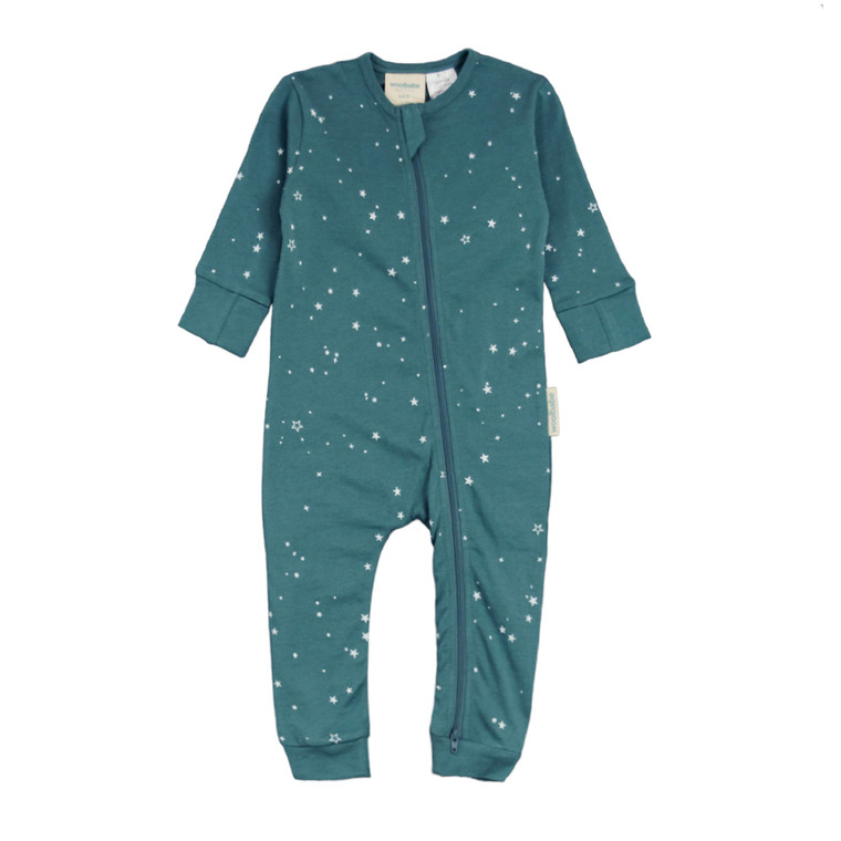 Merino/Organic Cotton PJ Suit- Pine Stars