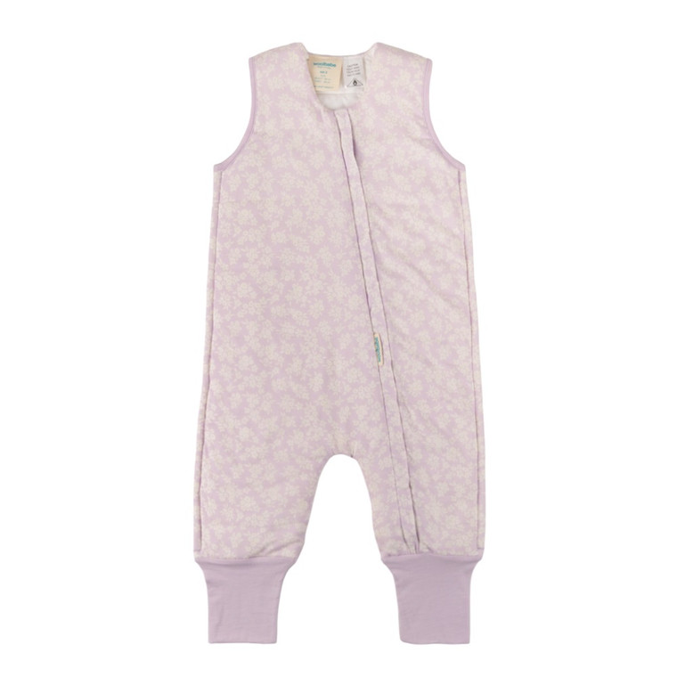 Duvet Merino/Organic Cotton Sleeping Suit - Mauve Manuka