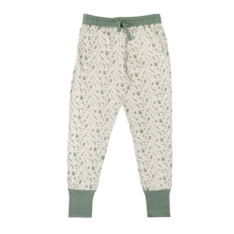 Relax! Merino/Organic Cotton Lounge Pants - Sage Bugs