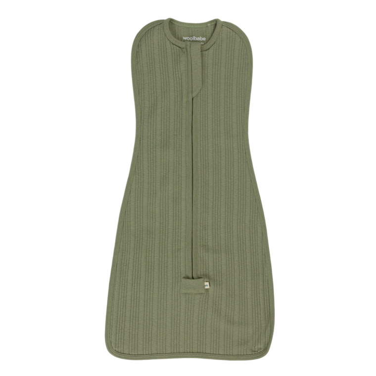 Organic Cotton/Merino Fitted Zip Swaddle - Flax Marl