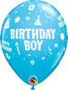 11" Round Latex Balloon Birthday Boy Assortment