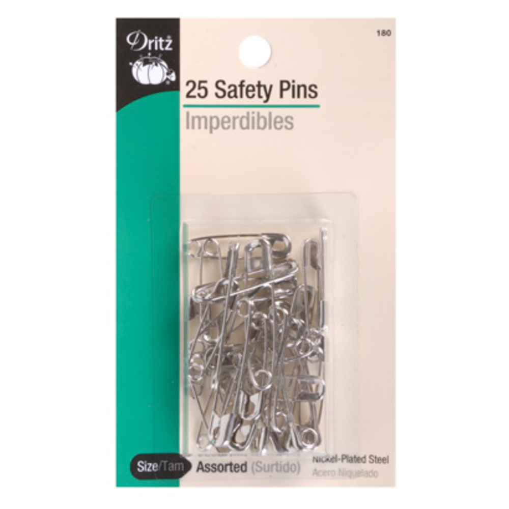 Safety Pins Nickel Assorted Sizes 25ct Home Fabrics Ltd.