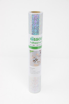 Adhesive Vinyl 12" x 48" - Holographic Dots Silver