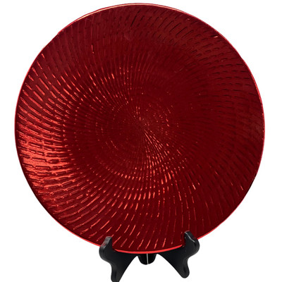 Charger - Metallic Swirled Lines - Red