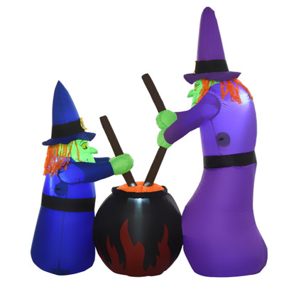 Halloween Inflatable - 6ft Witches with Cauldron