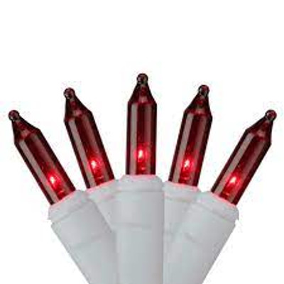 String Lights - 100ct - White/Red