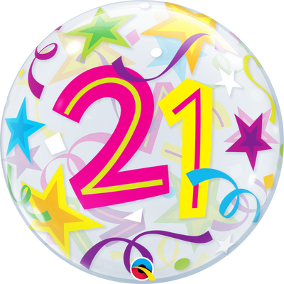 22" Bubble Balloon 21 Brilliant Stars