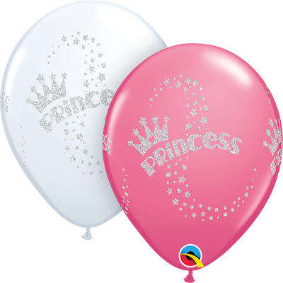 11" Round Latex Balloon Glitter Princess Wrap