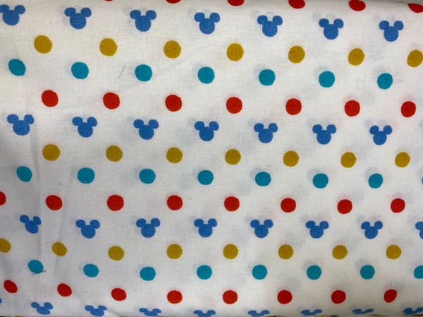 100% Cotton - Mickey Print on White