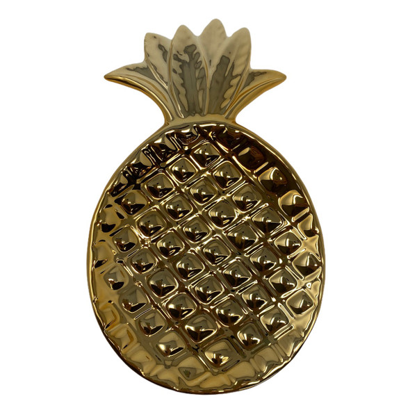 Pineapple Small Dish - Gold Ceramic 