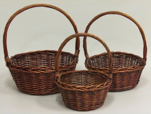 Willow Baskets - Round - Stained