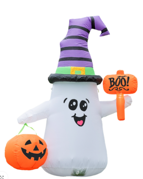 Halloween - Inflatable 5ft LED Cute Ghost with Pumpkin