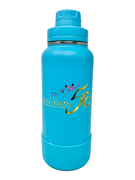 32oz Water Bottle 50th Logo - Turquoise
