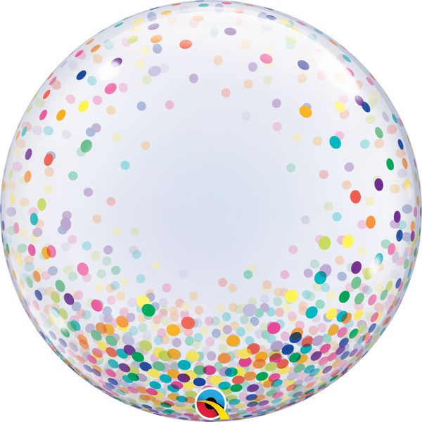 24" Deco Bubble Balloon Colourful Confetti Dots