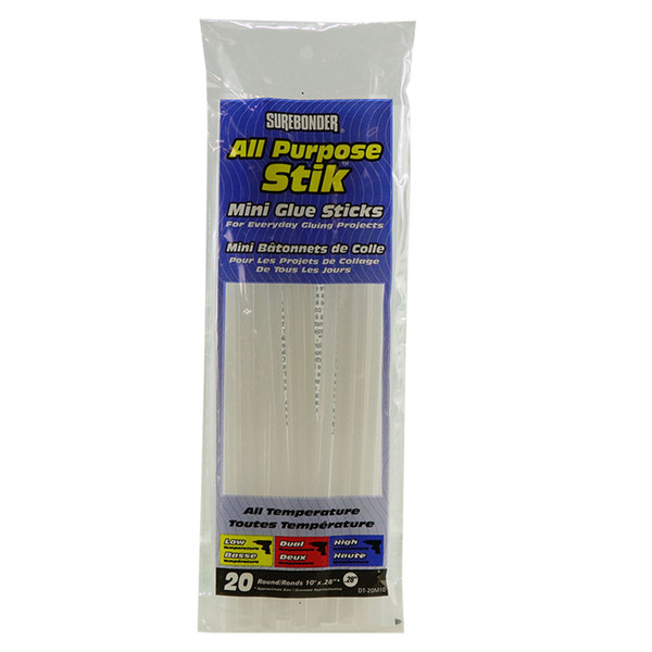 Mini Glue Stick - Dual Temp - 10" - 20 pack