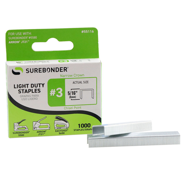 #3 Light Duty Staples - 5/16" - 1000ct