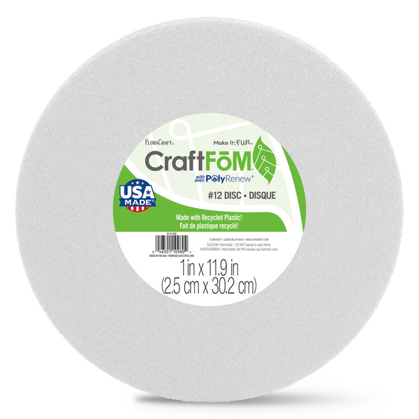 Styrofoam Disc - White - 12"