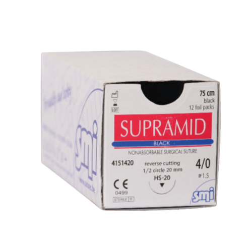 Sutura quirúrgica Supramid® negra USP 4/0 75 cm DS16