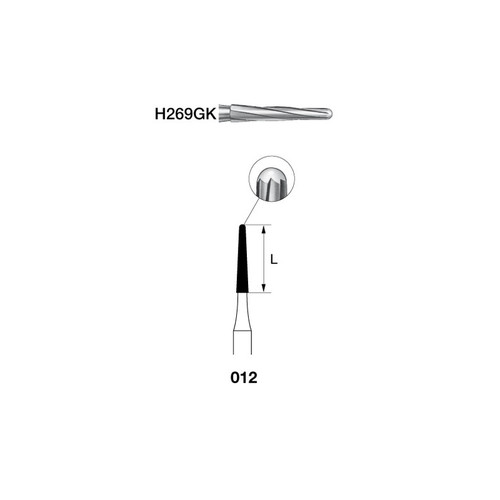 Fresa carburo H269GK (FG) ensanchadora para endodoncia (5 uds.)