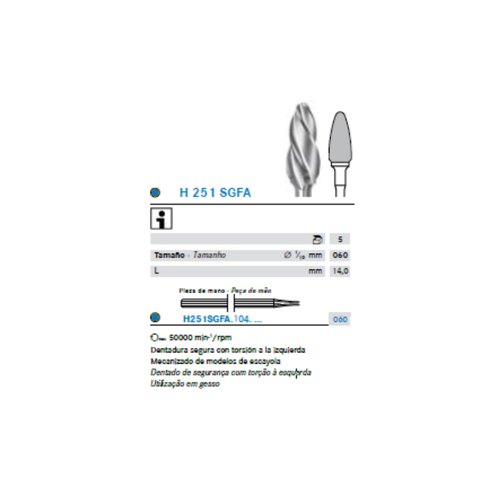 Fresa de Carburo Komet H251SGFA