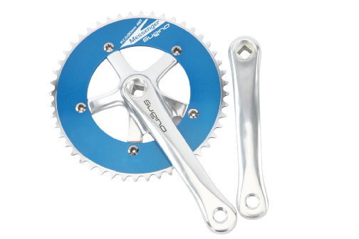 Sugino Single Speed Cranks with Blue Messenger Gear