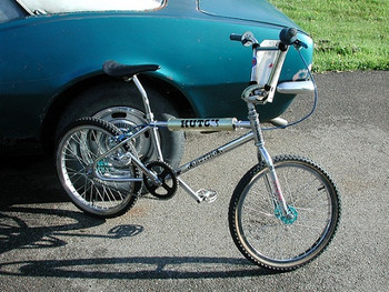 Hutch Pro Racer Custom bike from the 1980s next to 67 Camaro