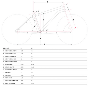 GT Heritage Bike Sizing and Geometry