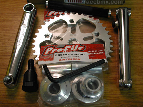 Profile Retro Cranks Kit Gun Drilled Hollow Axle USA BB & Spider