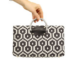 Silver D's in Charcoal Geo - Black and White Purse by Add Libb Silver D's in Charcoal Geo - Black and White Purse by Add Libb