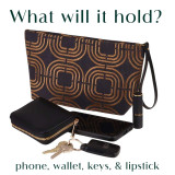 Poppy Clutch in Black Jag