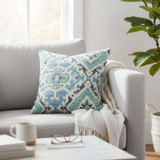 Upholstery Throw Pillow in Azure Ikat