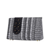 Leather Flora Handbag in Organ Black