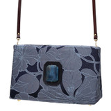 Blue Agate in Steel Blue Grey Floral