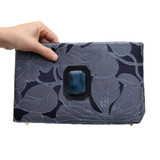 Blue Agate in Steel Blue Grey Floral